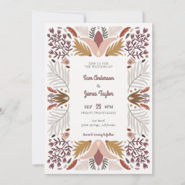 Invitación Moderno Boda de marco de Boho geométrico y cálido
