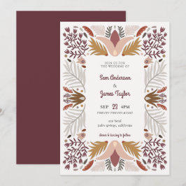 Invitación Moderno Boda de marco de Boho geométrico y cálido