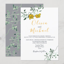 Invitación Moderno Boda de Mínima Floral