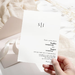 Invitación Moderno Boda de monograma clásico