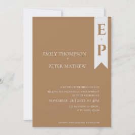 Invitación Moderno Boda de monograma Minimalista contemporáne