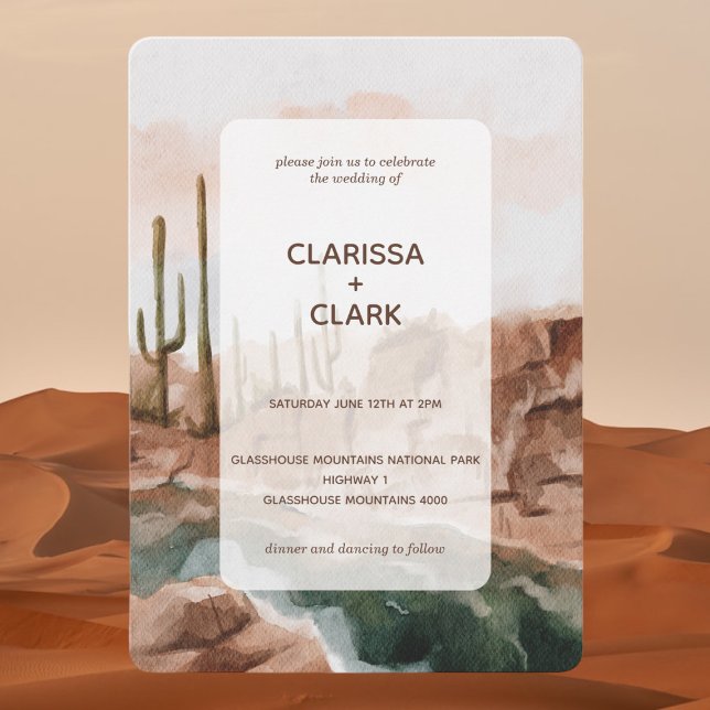 Invitación Moderno Boda de paisaje acuático del desierto de C (Subido por el creador)