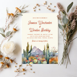 Invitación Moderno Boda de Paisaje del Desierto de Terracota 