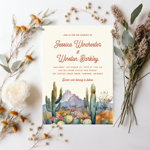 Invitación Moderno Boda de Paisaje del Desierto de Terracota