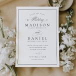 Invitación Moderno Boda de Presupuesto Clásico de Guión Elega<br><div class="desc">Esta elegante y moderna invitación a la boda incluye un guión de caligrafía único,  combinado con un estilo elegante. La combinación en blanco y negro es perfecta para cualquier evento,  formal o informal. Añade tu foto al dorso de la tarjeta para un detalle especial y personalizado.</div>