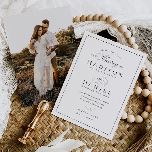 Invitación Moderno Boda de presupuesto de guiones elegantes (Subido por el creador)