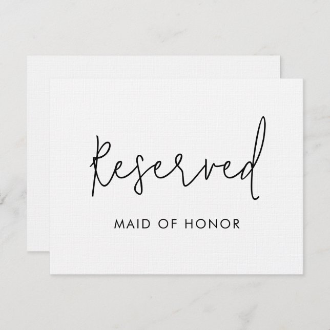 Invitación Moderno Boda de Rótulo de reserva mínima de guione (Anverso / Reverso)