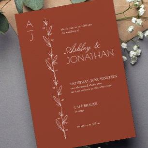 Invitación Moderno Boda de secuoya del divisor botánico