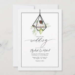 Invitación Moderno Boda de terrario geométrico colgante códig