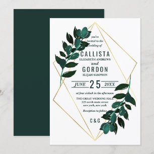 Invitación Moderno Boda de Terraza de Verdor Verde azulado de
