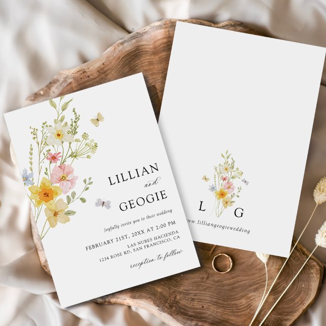 Invitación Moderno Boda de verano elegante de primavera de fl (Subido por el creador)