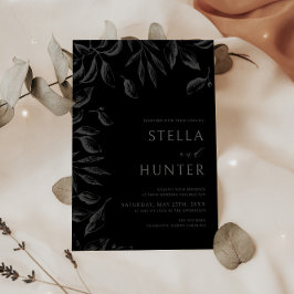 Invitación Moderno Boda de verde monocromo victoriano