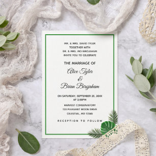 Invitación Moderno Boda de Verdor Tropical Mínimo