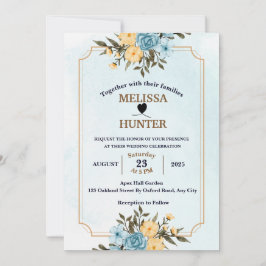 Invitación Moderno Boda elegante de color blanco floral
