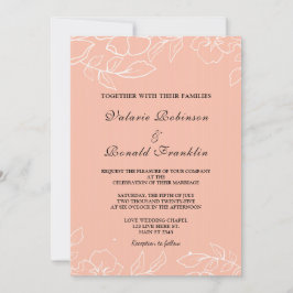 Invitación Moderno Boda elegante de flores corales blancas