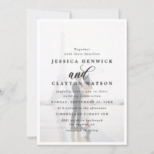 Invitación Moderno Boda elegante de fotografía de Faux Vellum