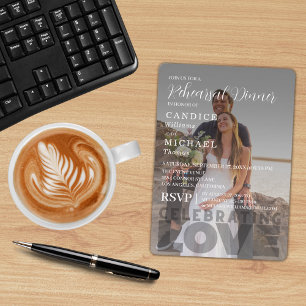 Invitación Moderno Boda Elegante De Fotografía En Blanco Y Ne