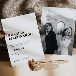Invitación Moderno Boda elegante de fotografías en blanco y n