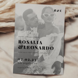 Invitación Moderno boda elegante de fotografías en blanco y n