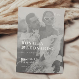 Invitación Moderno boda elegante de fotografías en blanco y n