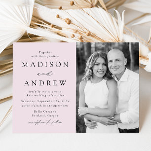 Invitación Moderno Boda elegante de fotos de lavanda