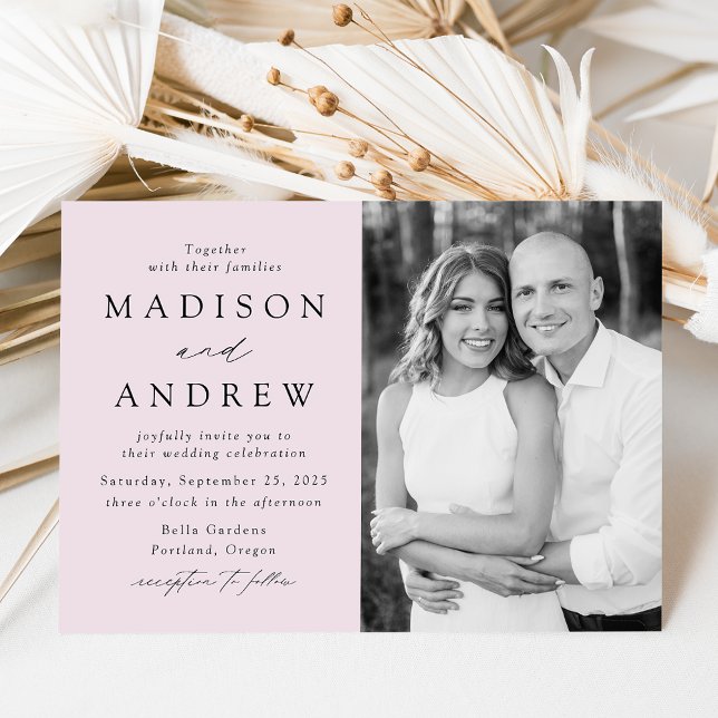 Invitación Moderno Boda elegante de fotos de lavanda (Subido por el creador)