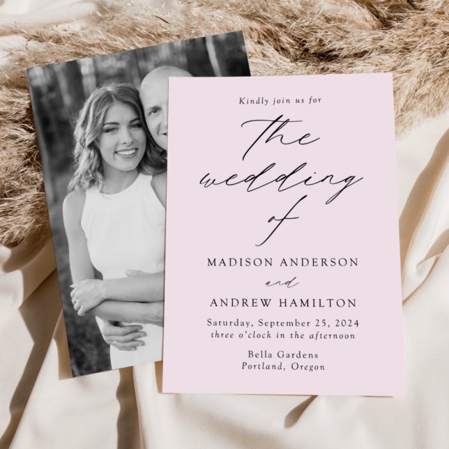 Invitación Moderno Boda elegante de fotos de lavanda (Subido por el creador)