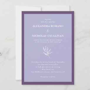 Invitación Moderno Boda elegante de Moda de Lavanda