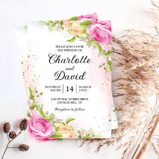 Invitación Moderno Boda elegante de Moda floral