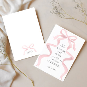 Invitación Moderno Boda elegante de monograma Rubor color ros