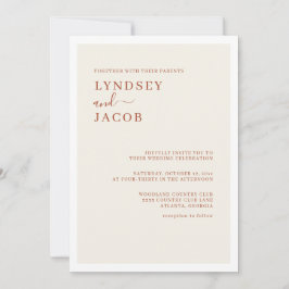 Invitación Moderno Boda elegante de Terracota