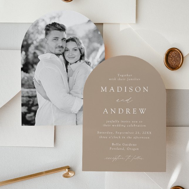 Invitación Moderno Boda elegante del arco fotográfico de Taup (Subido por el creador)