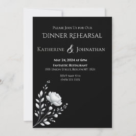 Invitación Moderno Boda elegante en blanco y negro