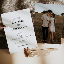 Invitación Moderno boda elegante en blanco y negro