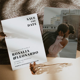 Invitación Moderno boda elegante en blanco y negro