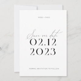 Invitación Moderno boda elegante en blanco y negro