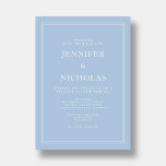 Invitación Moderno Boda elegante formal en polvo azul<br><div class="desc">Elegante y Moderna Invitación a la Boda Azul Polvo.</div>
