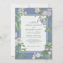 Moderno boda floral Dusty Blue & White