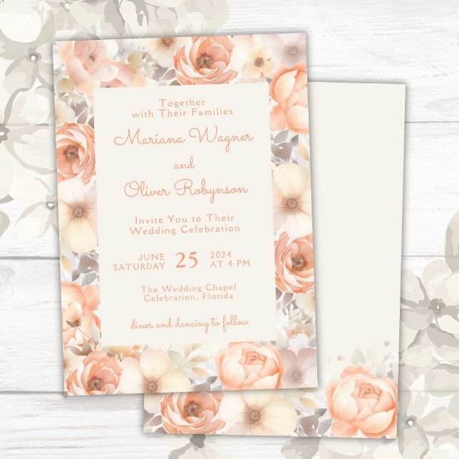 Invitación Moderno Boda floral pekinés elegante (Subido por el creador)