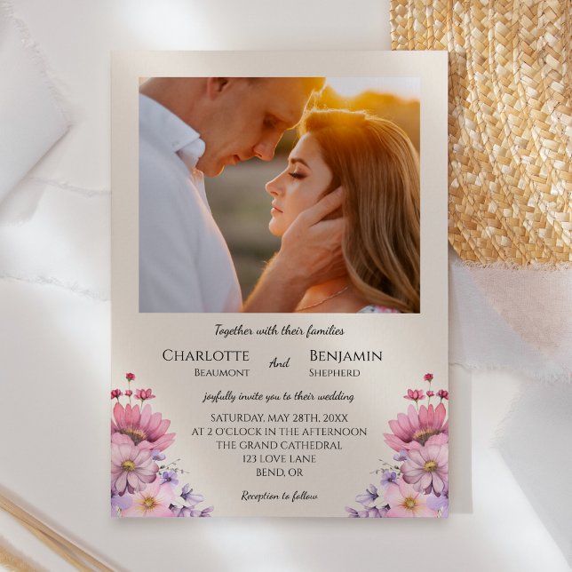 Invitación Moderno Boda fotográfico Beige Classic de Flor sil (Subido por el creador)