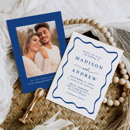 Invitación Moderno Boda fotográfico de Wavy Blue