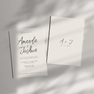 Invitación Moderno Boda marrón simple y elegante