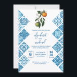 Invitación Moderno Boda mediterráneo de azulejos de limón azu<br><div class="desc">Bienvenido a nuestra impresionante colección de tarjetas de invitación a la boda, inspirada en el vibrante encanto del Mediterráneo con nuestro Moderno tema mediterráneo de las Azulejos Azul de Limón. Cada invitación ofrece una elegancia moderna, con intrincadas baldosas azules adornadas con vibrantes toques de limón, que recuerdan a las orillas...</div>