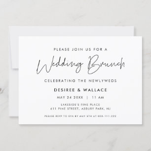 Invitación Moderno Boda Minimalista Brunch