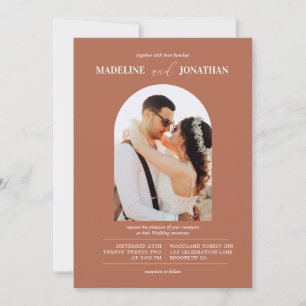 Invitación Moderno Boda Minimalista de Arco de Fotografía de