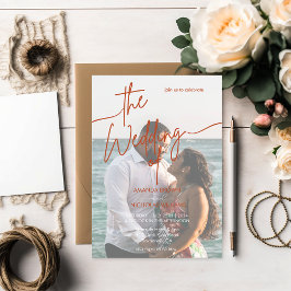 Invitación Moderno Boda Minimalista de fotografía en Terracot