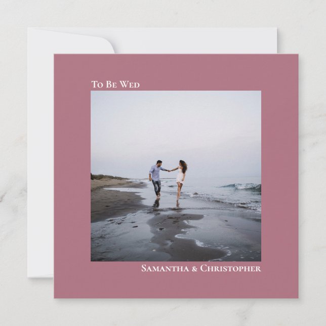 Invitación Moderno Boda Minimalista de fotografía Rosa Plaza (Anverso)