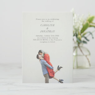 Invitación Moderno Boda Minimalista de fotografía superpuesta