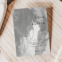 Invitación Moderno Boda Minimalista de fotografías en blanco