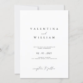 Invitación Moderno Boda Minimalista de guiones románticos